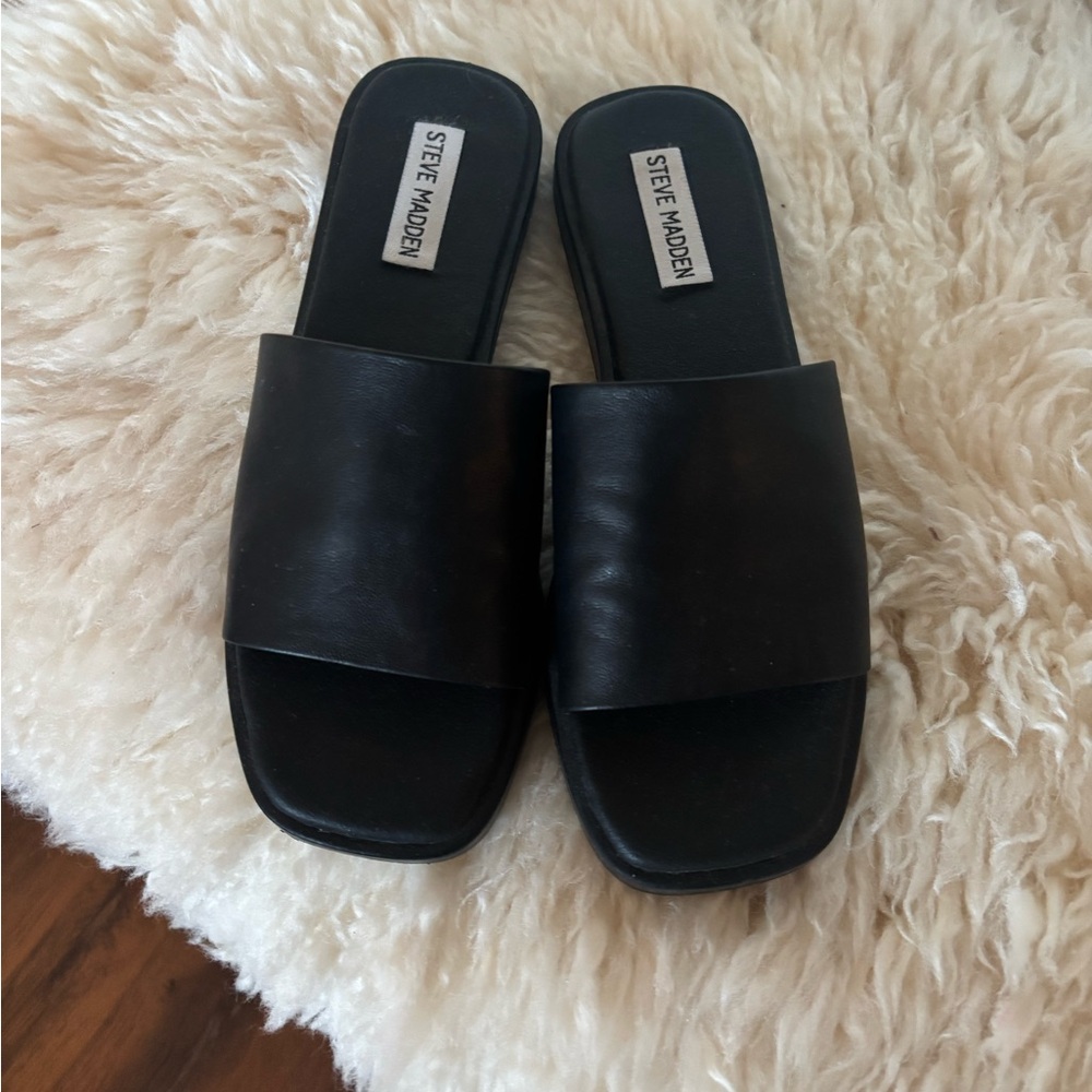 Steve Madden Black Women's Slide Sandals